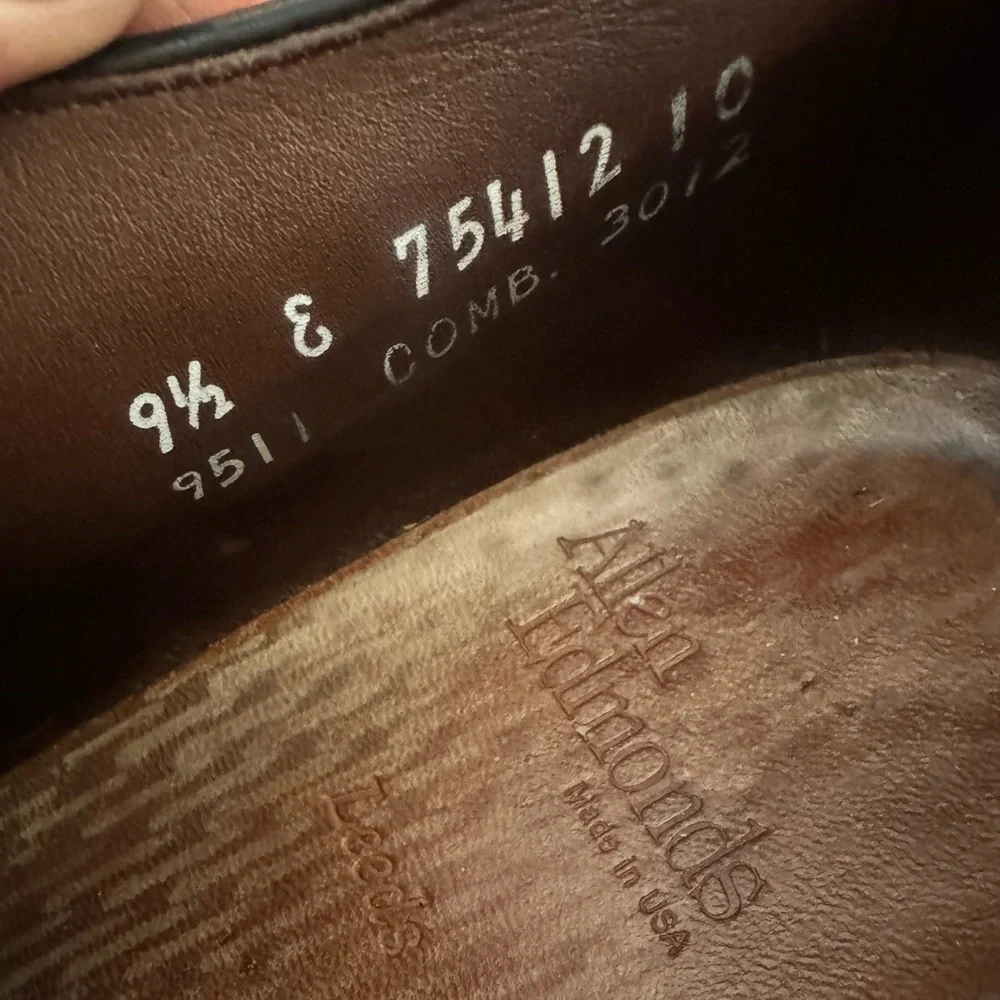 Allen Edmonds Leeds Black Shoes oxfords Size 9.5 Made In USA